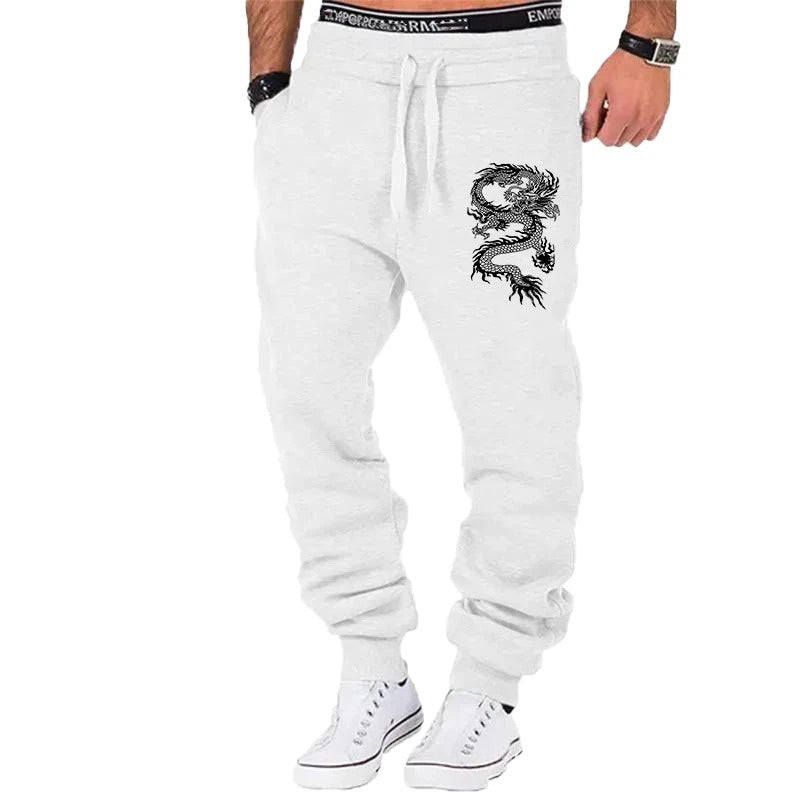 Men's Dragon Jogger Pants – Casual Streetwear Sweatpants Fitness Gym Trousers UK