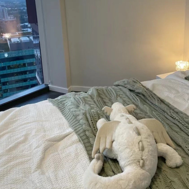 White Snow Dragon RoseBlue Flying Dragon Plush Doll | AU Networks