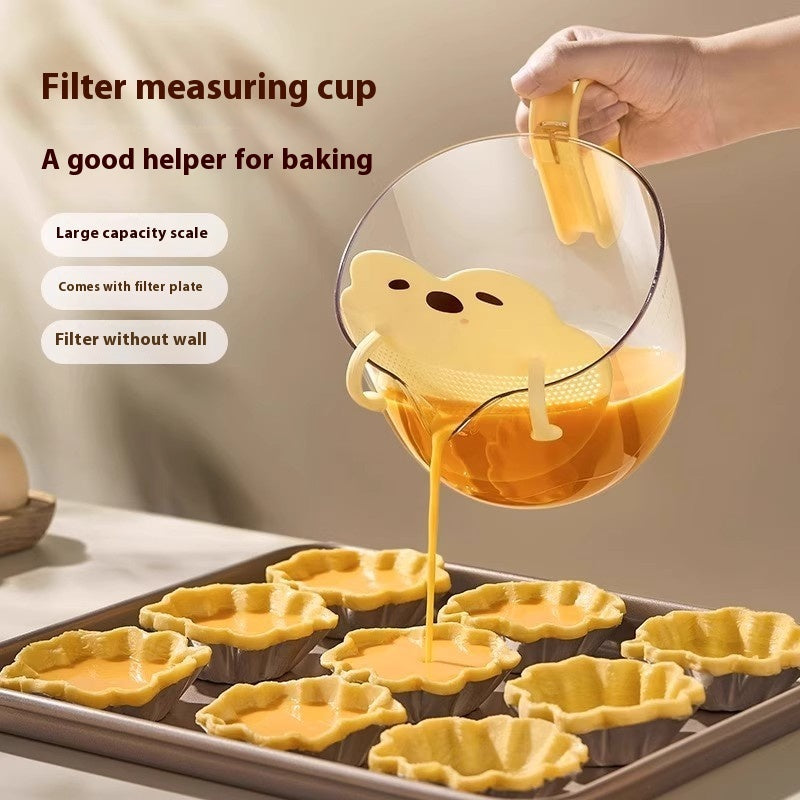 Cartoon Measuring Cup with Scale & Egg Beater | Food Grade Multifunction Tool
