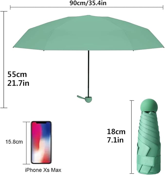 Mini Pocket Capsule Umbrella – UV Protection Windproof Folding Parasol with Case