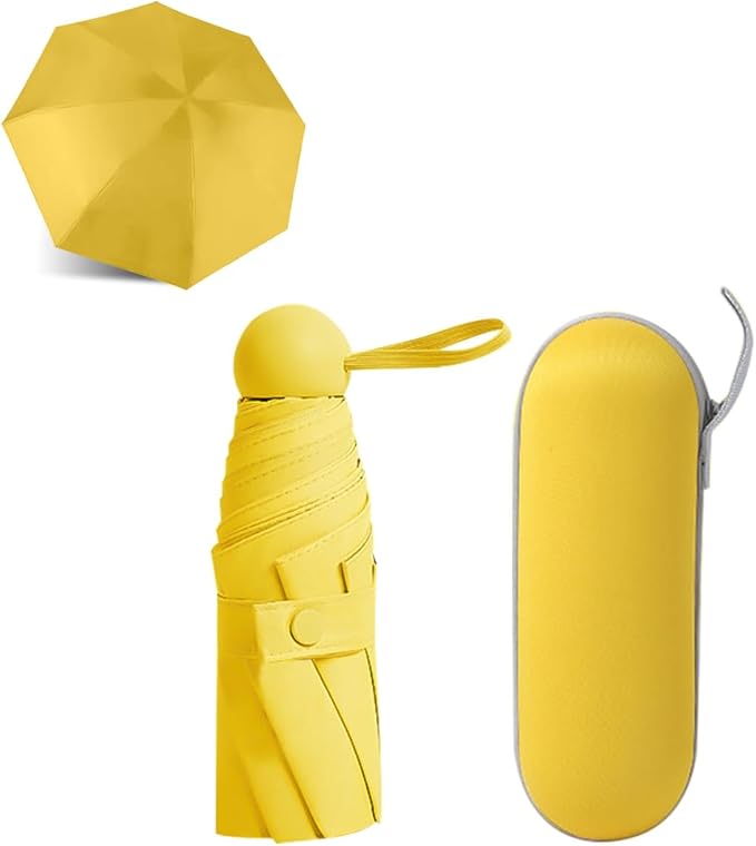 Mini Pocket Capsule Umbrella – UV Protection Windproof Folding Parasol with Case