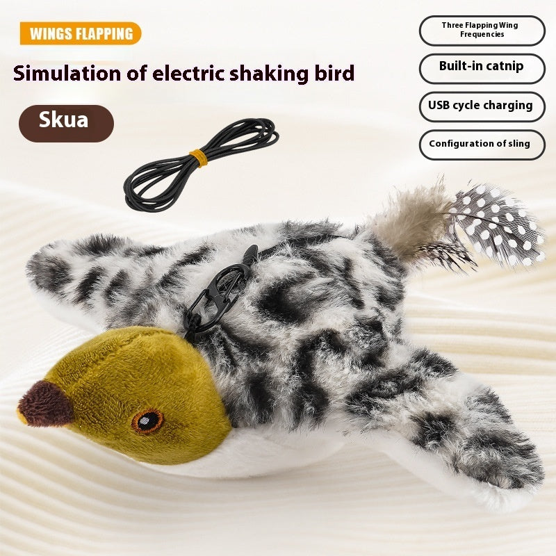 USB Interactive Flying Bird Cat Toys Hangable Pet Simulation Sparrow Toy
