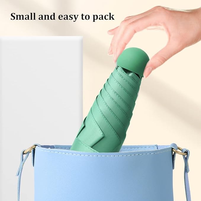 Mini Pocket Capsule Umbrella – UV Protection Windproof Folding Parasol with Case