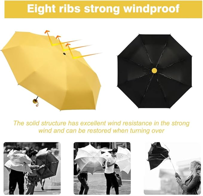 Mini Pocket Capsule Umbrella – UV Protection Windproof Folding Parasol with Case
