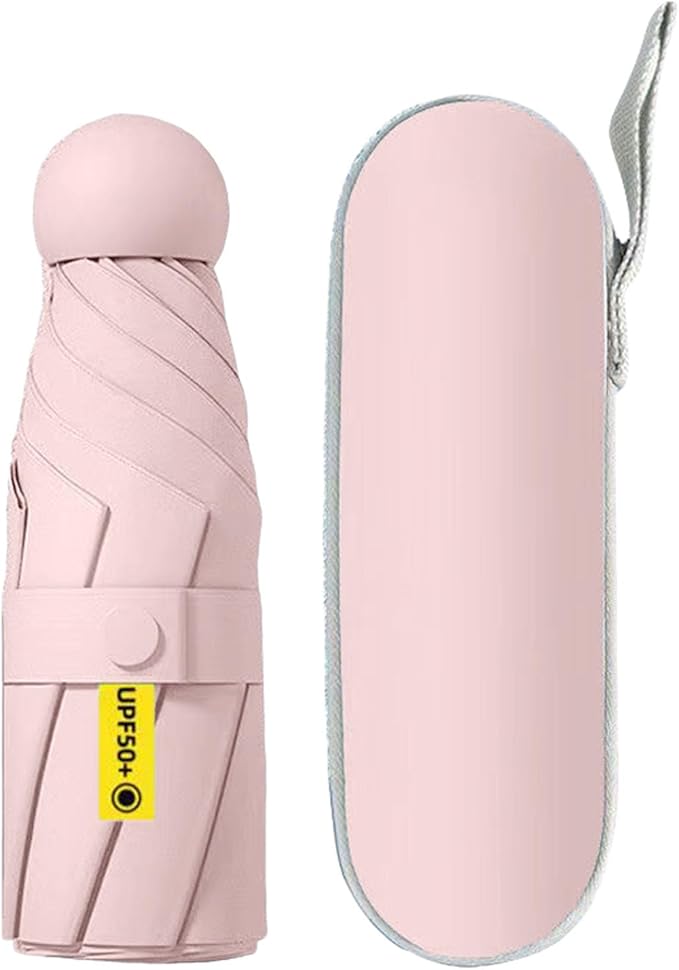 Mini Pocket Capsule Umbrella – UV Protection Windproof Folding Parasol with Case