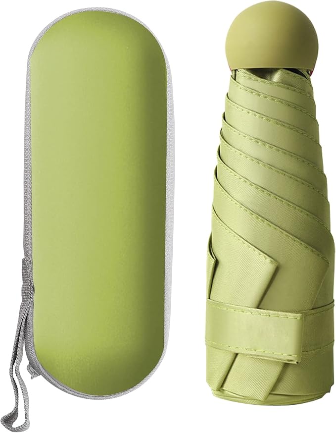 Mini Pocket Capsule Umbrella – UV Protection Windproof Folding Parasol with Case