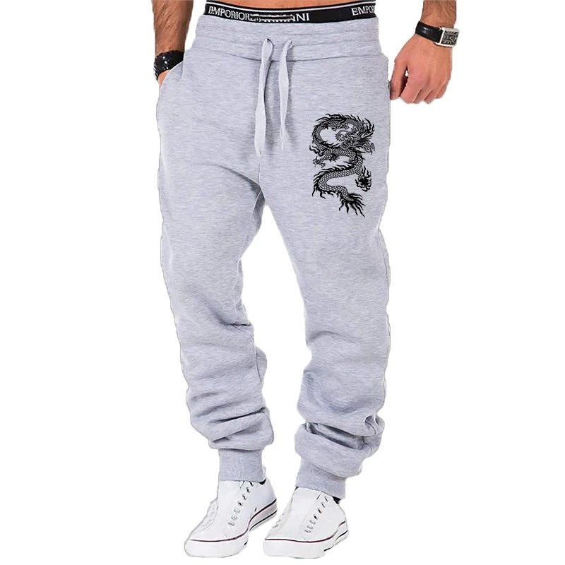 Men's Dragon Jogger Pants – Casual Streetwear Sweatpants Fitness Gym Trousers UK
