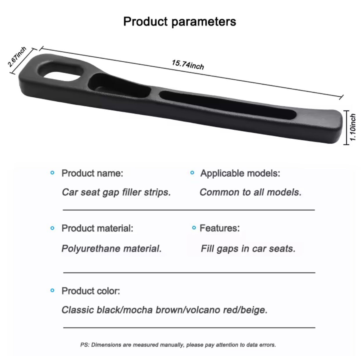 Universal Car Seat Gap Filler Side Seam Plug Leak-proof Filling Strip Interior