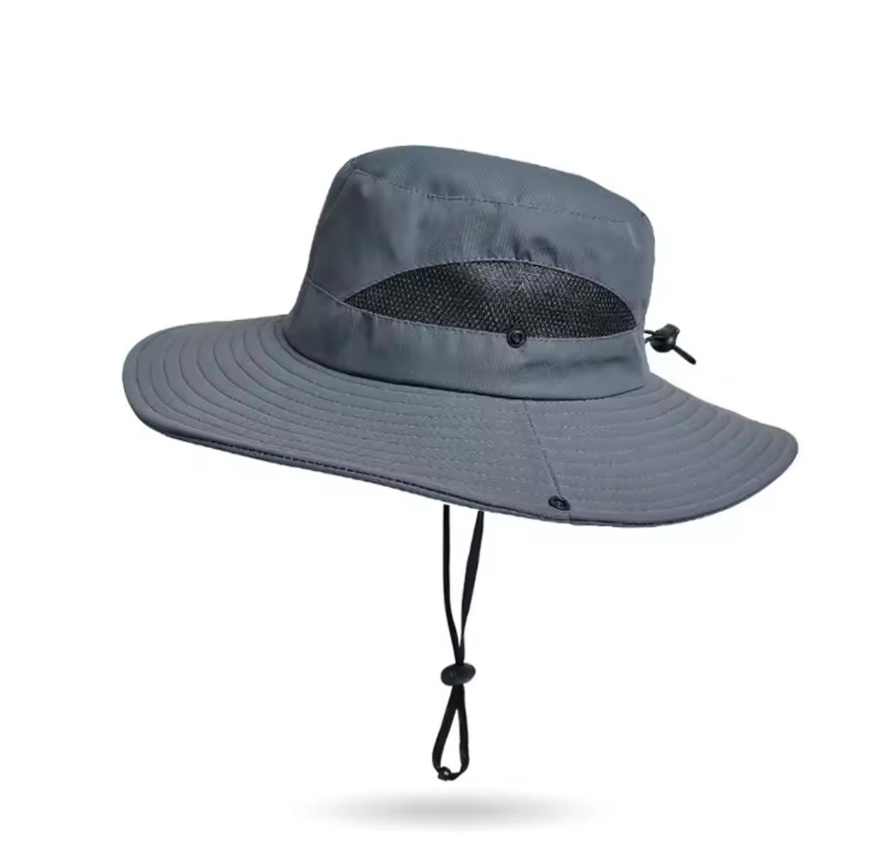 Mens Women Mesh Boonie Hat Wide Brim Sun Protection Bucket Cap Foldable Military