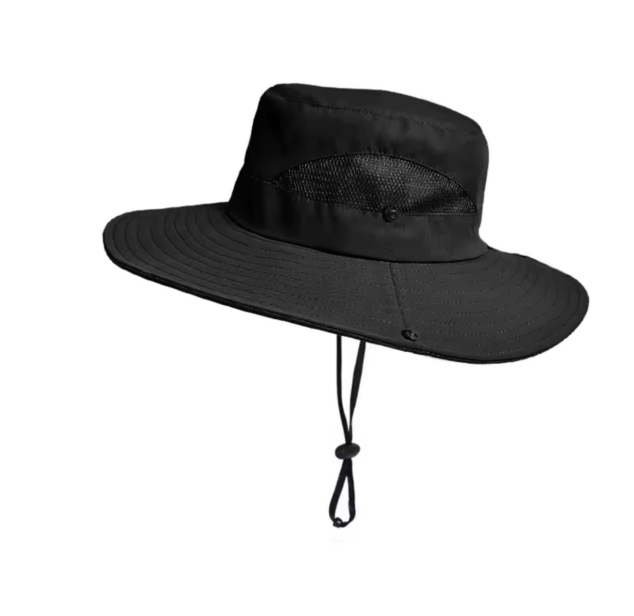 Mens Women Mesh Boonie Hat Wide Brim Sun Protection Bucket Cap Foldable Military