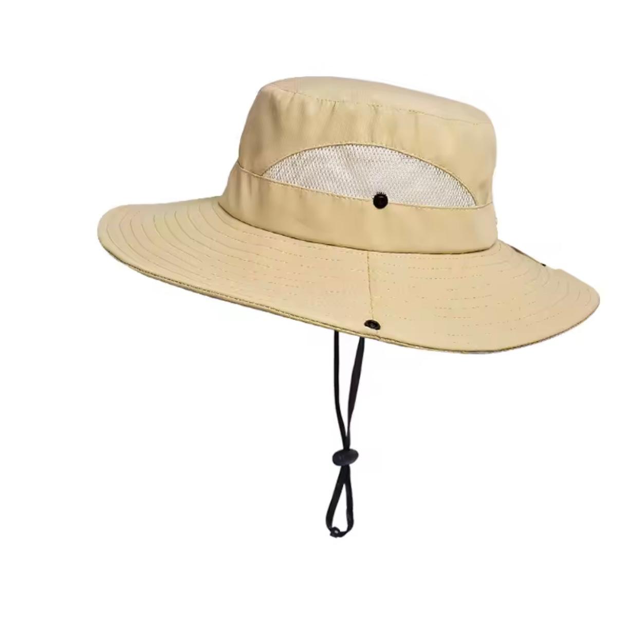 Mens Women Mesh Boonie Hat Wide Brim Sun Protection Bucket Cap Foldable Military
