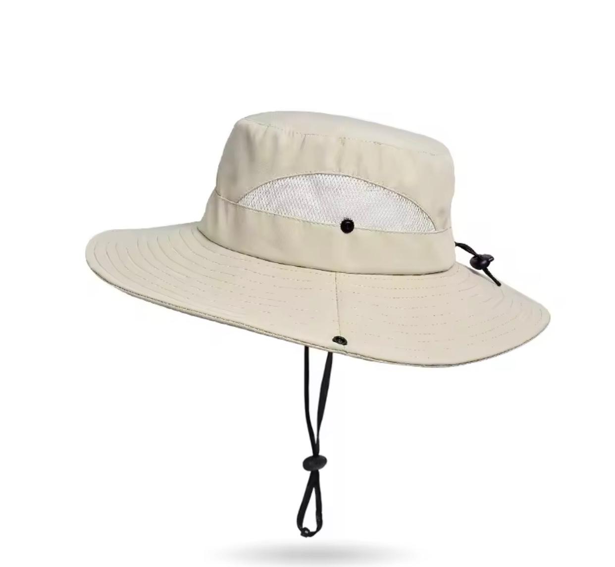 Mens Women Mesh Boonie Hat Wide Brim Sun Protection Bucket Cap Foldable Military