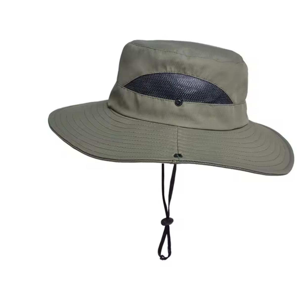 Mens Women Mesh Boonie Hat Wide Brim Sun Protection Bucket Cap Foldable Military