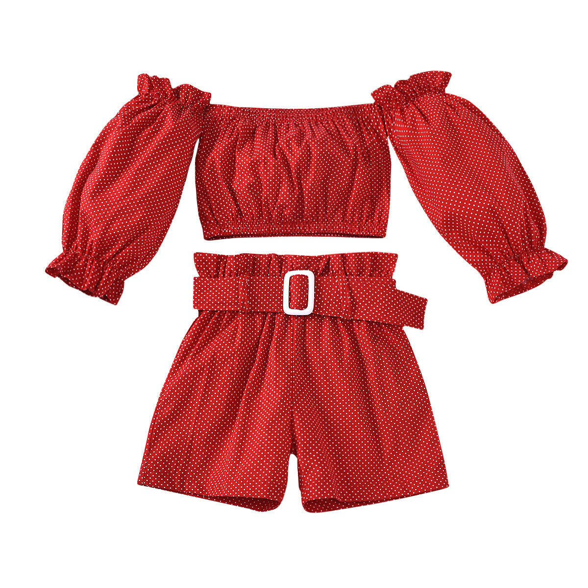 New Kids Cotton Leopard Print Sweatshirt Suit – Unhooded – Red – Toddler Outfit