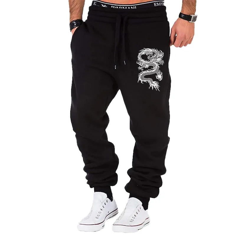 Men's Dragon Jogger Pants – Casual Streetwear Sweatpants Fitness Gym Trousers UK