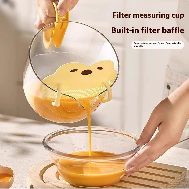 Cartoon Measuring Cup with Scale & Egg Beater | Food Grade Multifunction Tool